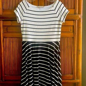 Loft Women’s Capped Sleeve Striped Dress